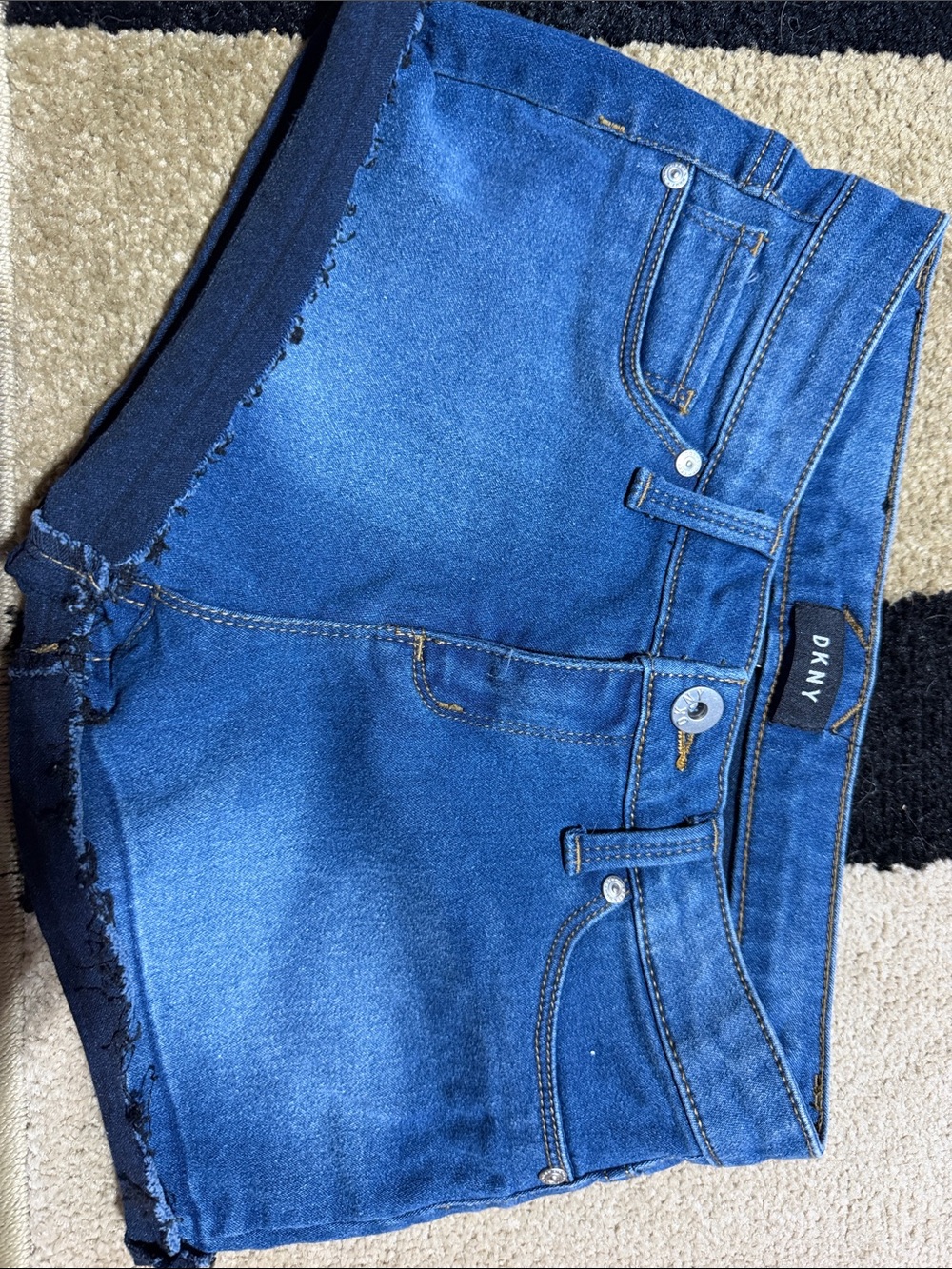 DKNY Blue Denim Frayed Hem Girls' Shorts